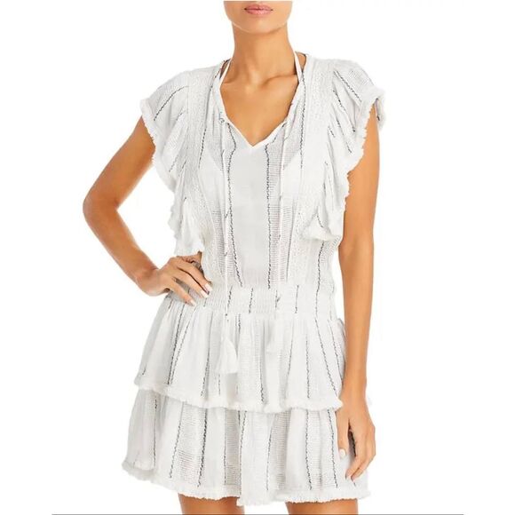 Surf Gypsy Fringe Trim Ruffled Swim Cover Up - Picture 1 of 10